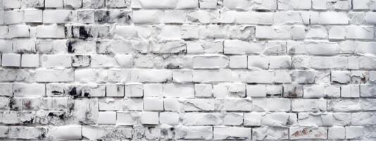 White brick wall texture in minimalist style. Generative AI photo