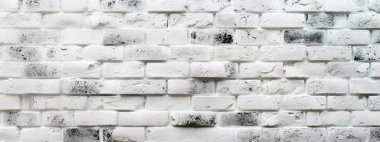 White brick wall texture in minimalist style. Generative AI photo