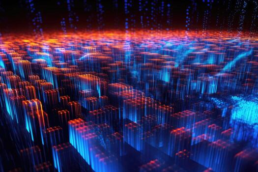 de cerca, sin costura transferir y almacenamiento de grande datos en el Internet, capturar el esencia de nube informática. generativo ai foto