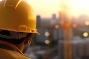 The leadership and project management skills of a civil engineer as he oversees a construction site in a modern city. photo