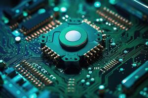 A close - up photo that illustrates the concept of abstract futuristic digital technology and engineering.