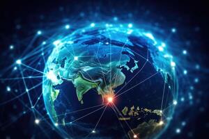 A close - up photo that represents the concept of communication technology for internet business.
