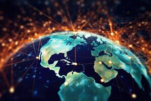 A close - up photo that represents the concept of communication technology for internet business.