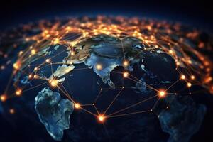 A close - up photo that represents the concept of communication technology for internet business.
