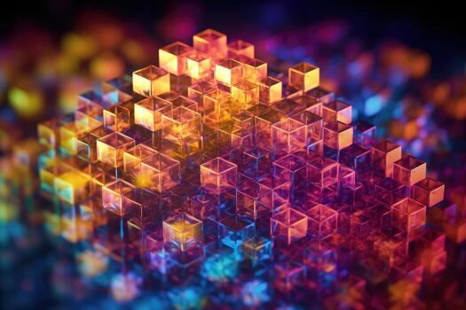 un complejo, cristalino estructura, servicio como un metáfora para cuántico informática. generativo ai foto