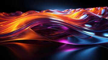 Dazzling streaks of radiant multicolor, high saturation, abstract light streaks background. Generative AI photo