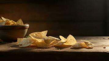 Crispy potato chips photo