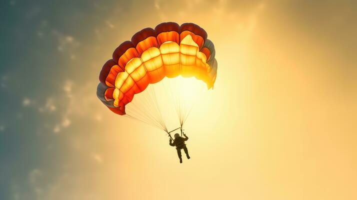 YELLOWKORNER No.516フォトアート SKYDIVE A skydiver soaring through the sky. 26810220 Stock Photo at