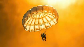 un paracaidista altísimo mediante el cielo. foto