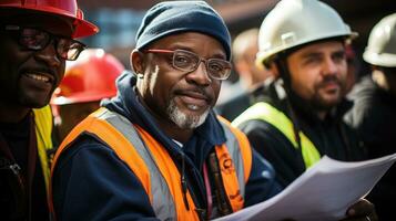 trabajadores unido - discusión de derechos en labor día. generativo ai foto