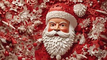 paper cut art santa claus photo