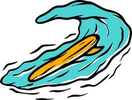 Surfing Board Art wave vector