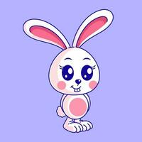 Cute rabbit standing in cartoon style vector