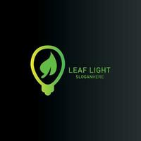 Leaf Light logo. leaf and light symbol logo. gradient color. isolated on black baground vector