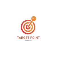 Target hit 3 circles with round arrows. corporate vector color gradient. isolated white baground