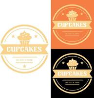 Logo Cupcakes with color cream, modern logo vector the best in town