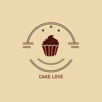 cupcake lover logo. cupcake logo template. sweet cupcake. editable stroke vector