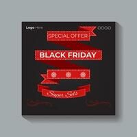 Black Friday discount design background for poster and social media post. vector social media post vector