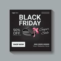 Black Friday discount design background for poster and social media post. vector social media post vector