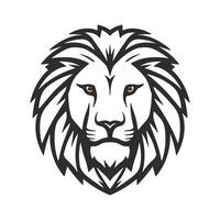 Simple geometric style lion head logo symbol vector template