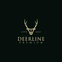 Line art deer head illustration logo. Luxury logo vector