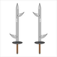 Vector illustration of a dagger, sword. All elements are isolated