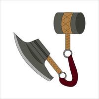 Vector illustration of a dagger, sword. All elements are isolated