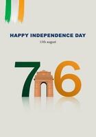 15 agosto India independencia día social medios de comunicación historia vector ilustración
