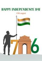 15th August India Independence Day Social Media Story vector illustration