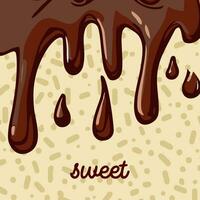 Sweet melted chocolate - Candy - bittersweet - Vanilla vector