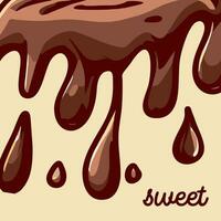 Sweet melted chocolate - Candy - bittersweet - Vanilla vector