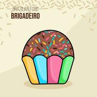 Brigadeiro Brasil - Brazil - Brazilian chocolate food vector