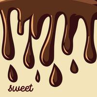 Sweet melted chocolate - Candy - bittersweet - Vanilla vector