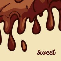 Sweet melted chocolate - Candy - bittersweet - Vanilla vector