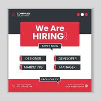 We are hiring job vacancy social media post banner template. We are hiring job vacancy square web banner post design. Hiring Banner bundle. Free Vector. vector