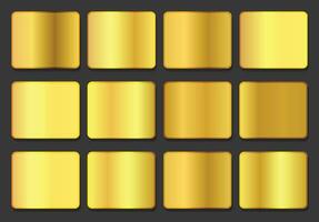 Set of yellow gold metallic gradients. Gold metal gradient collection. Gold Gradient Set vector