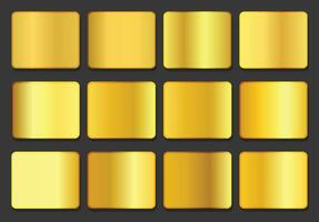 Set of yellow gold metallic gradients. Gold metal gradient collection. Gold Gradient Set vector