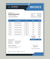 Corporate business invoice design vector template. Minimal Corporate Business Invoice design template bill form price invoice, business stationery design payment agreement design.