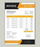 Corporate business invoice design vector template. Minimal Corporate Business Invoice design template bill form price invoice, business stationery design payment agreement design.