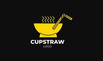 Cupstraw Brand Logo Design for Restaurant and Hotel Services vector