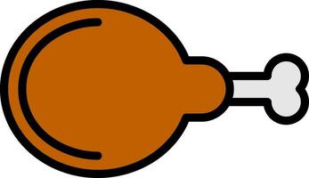 Chicken Leg Vector Icon Design