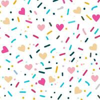 Texture of sweet sprinkles with hearts and stars - candies vector