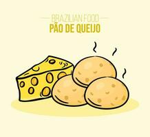 Pao de queijo, bread cheese -  Brazilian food - minas food, mineiro vector