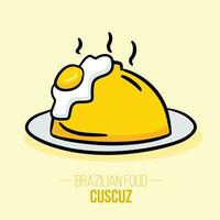 Cuscuz - cuscus - coscos - couscous - Brazilian food - nordeste food vector