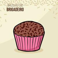 Brigadeiro Brasil - Brazil - Brazilian chocolate food vector