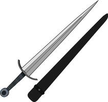 Broad sword kungfu broadsword and scabbard vector image