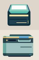 computer printer  in different angles flat style illustrations vector image