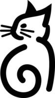 gato logo, icono, símbolo, acortar arte, gatito gráfico , gato logo plano estilo valores vector imagen, gato en sentado posición logo modelo valores vector ilustración