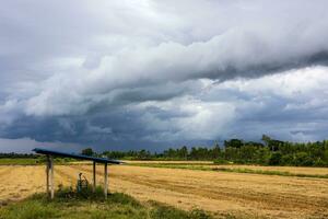 The view of the cloudy clouds gathering before the rain falls. photo