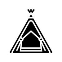 teepee tent kid bedroom glyph icon vector illustration